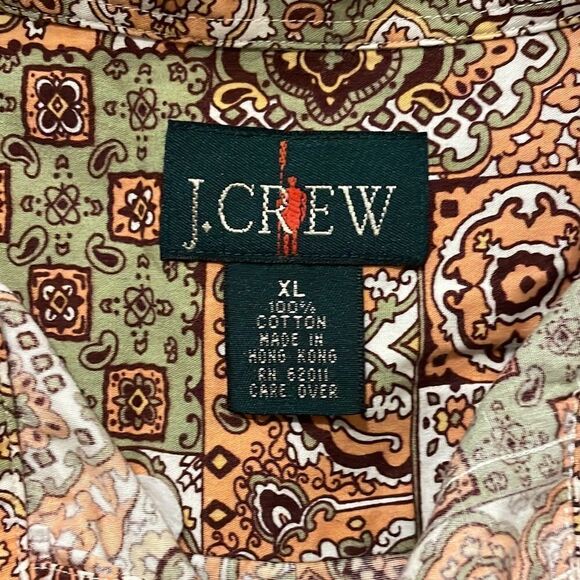 J. Crew mens bandana print short sleeve button down xl - Picture 5 of 7